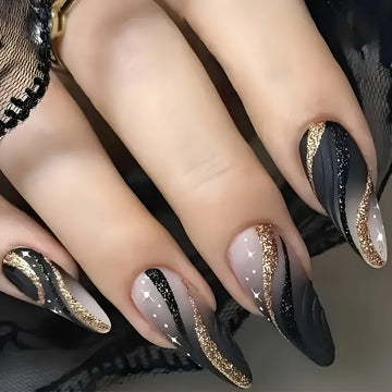 Almond Shaped Nails with Glossy Finish