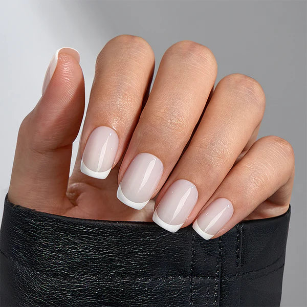 short french nails white  images