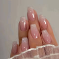 pink and white nails french