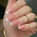 French tip nude nails with white tips