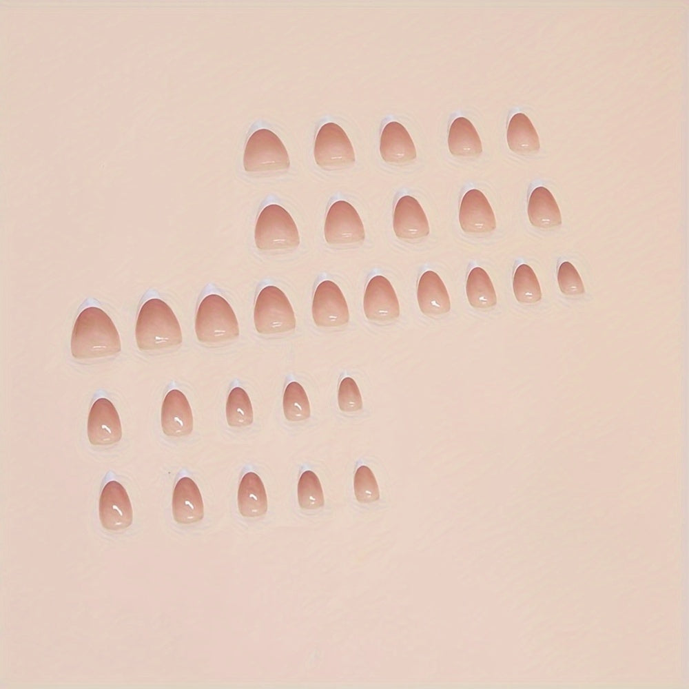 French tip nude nails with white tips