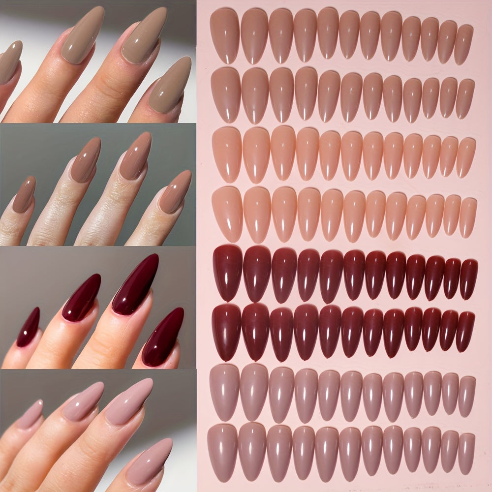 Glossy Medium Almond Press-On Nails