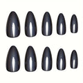 black acrylic nails ideas almond size