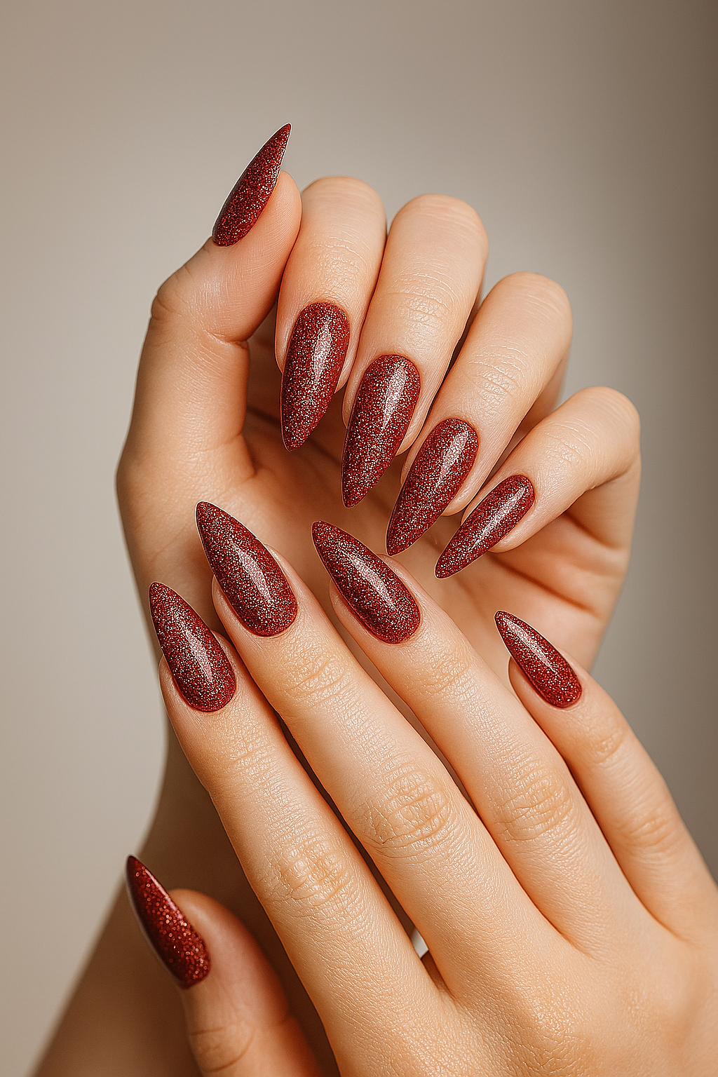 matte almond nails
