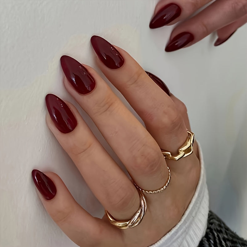 red acrylic nails matte