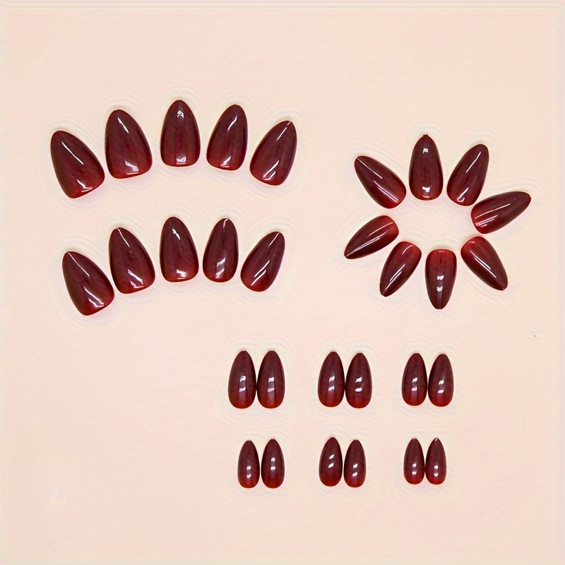 red acrylic nails matte